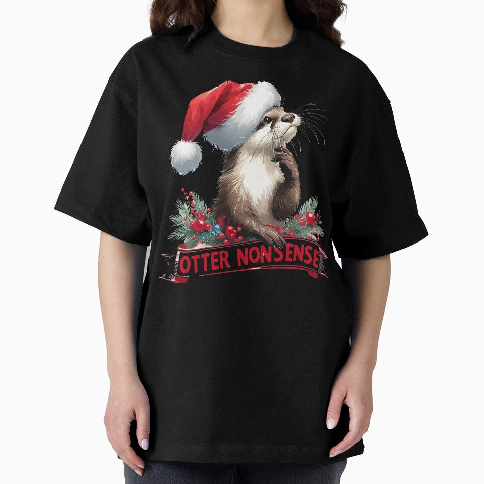 Otter Nonsense Merry Christmas Cute Animal by TomFrontierArt