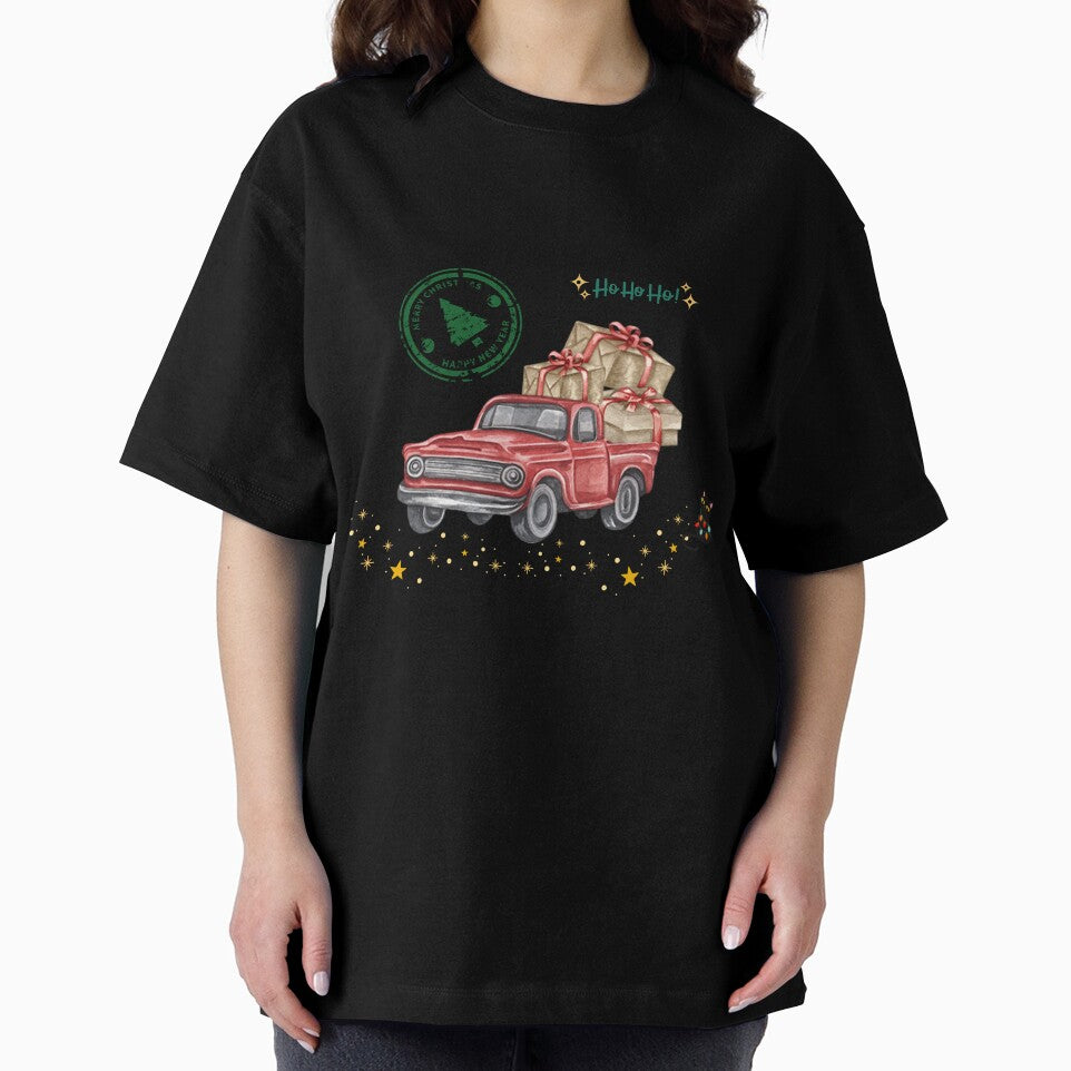 Vintage Christmas Red Truck with Gifts & Merry Cat by weerayar