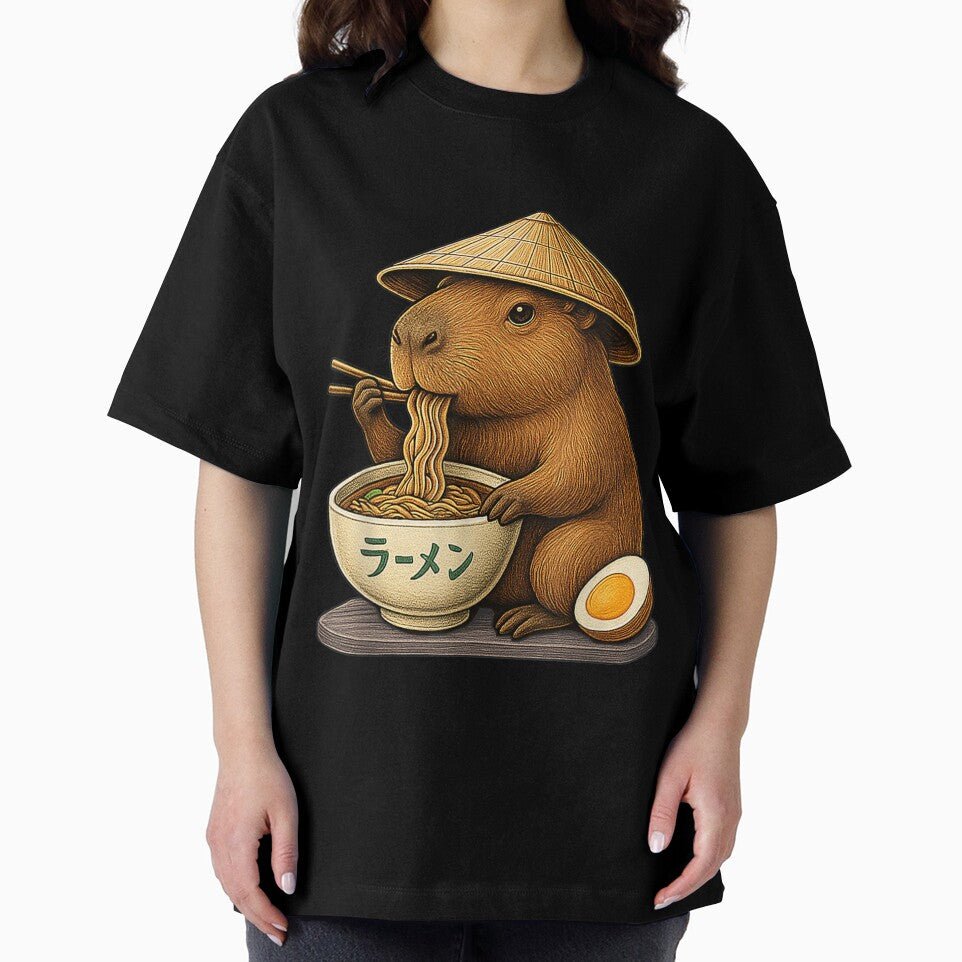 Kawaii Capybara Eating Japanese Ramen Graphic Anime Funny Art for Men Women Kids , Capybara Gift Lover by DZIRI NAJAT