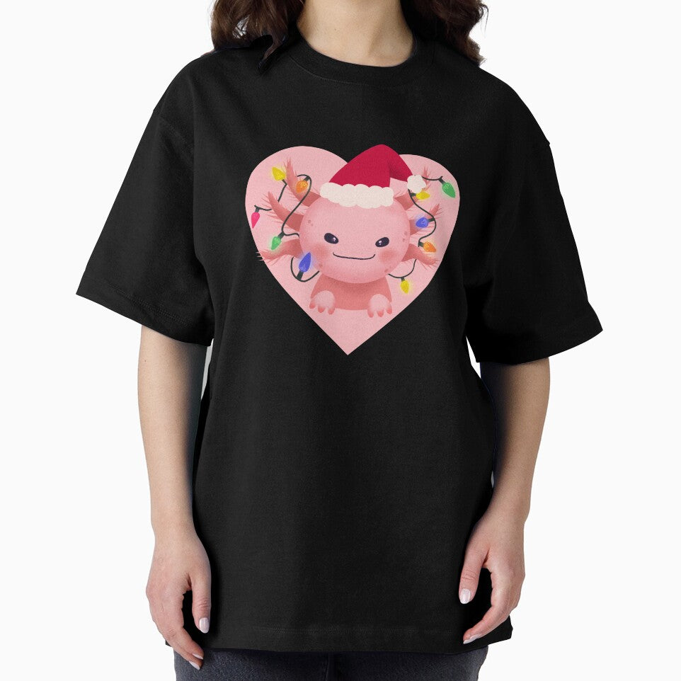 Super Cute Christmas Axolotl with Fairy Lights by TheNewAntique