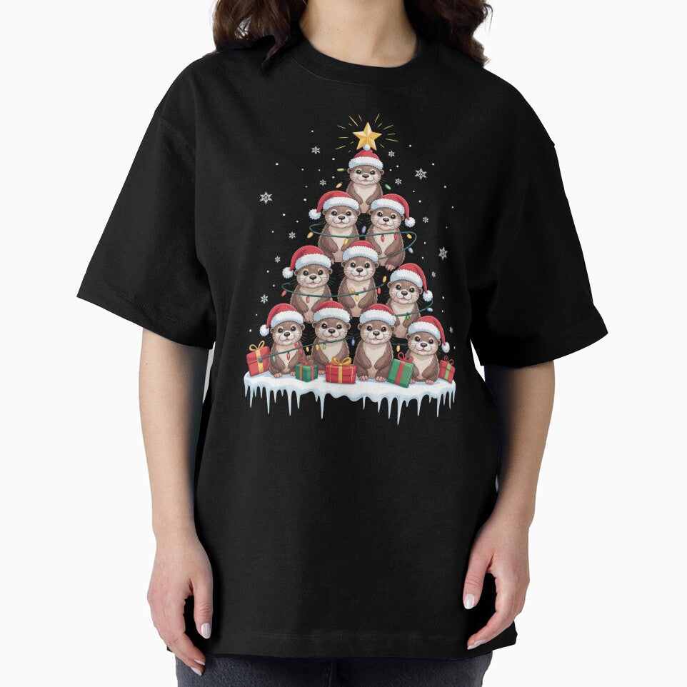 Otter Christmas Tree Cute Holiday Otters by Gogetgiggles