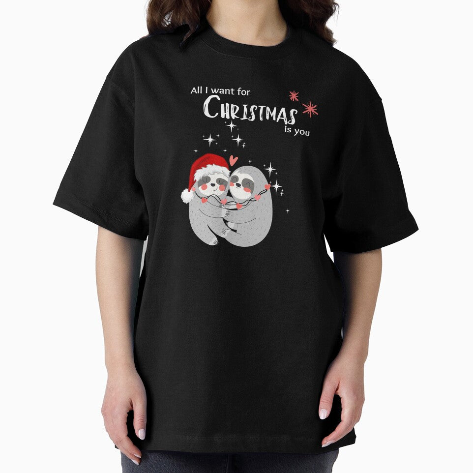 Christmas Sloth | All I Want for Christmas Sloths | Cute Sloth Holiday Gift for Sloth Lovers | Light Ink Edition by SunandShade