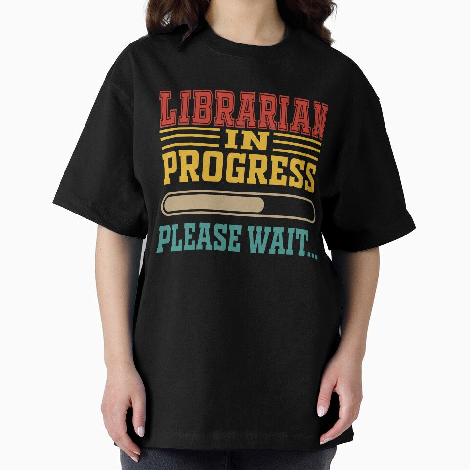 Vintage Librarian In Progress Please Wait Funny Librarian School Student Graduate by PatickCa