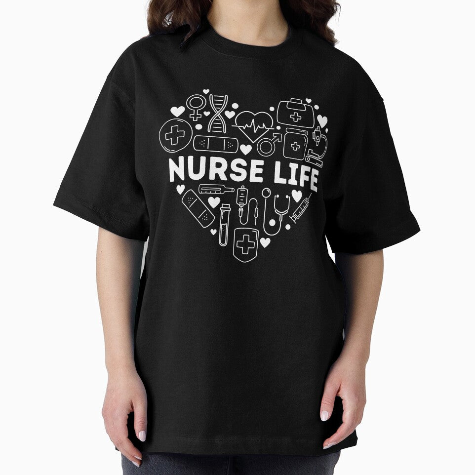 Nurse Life Heart Love Medical School Icons by DetourShirts