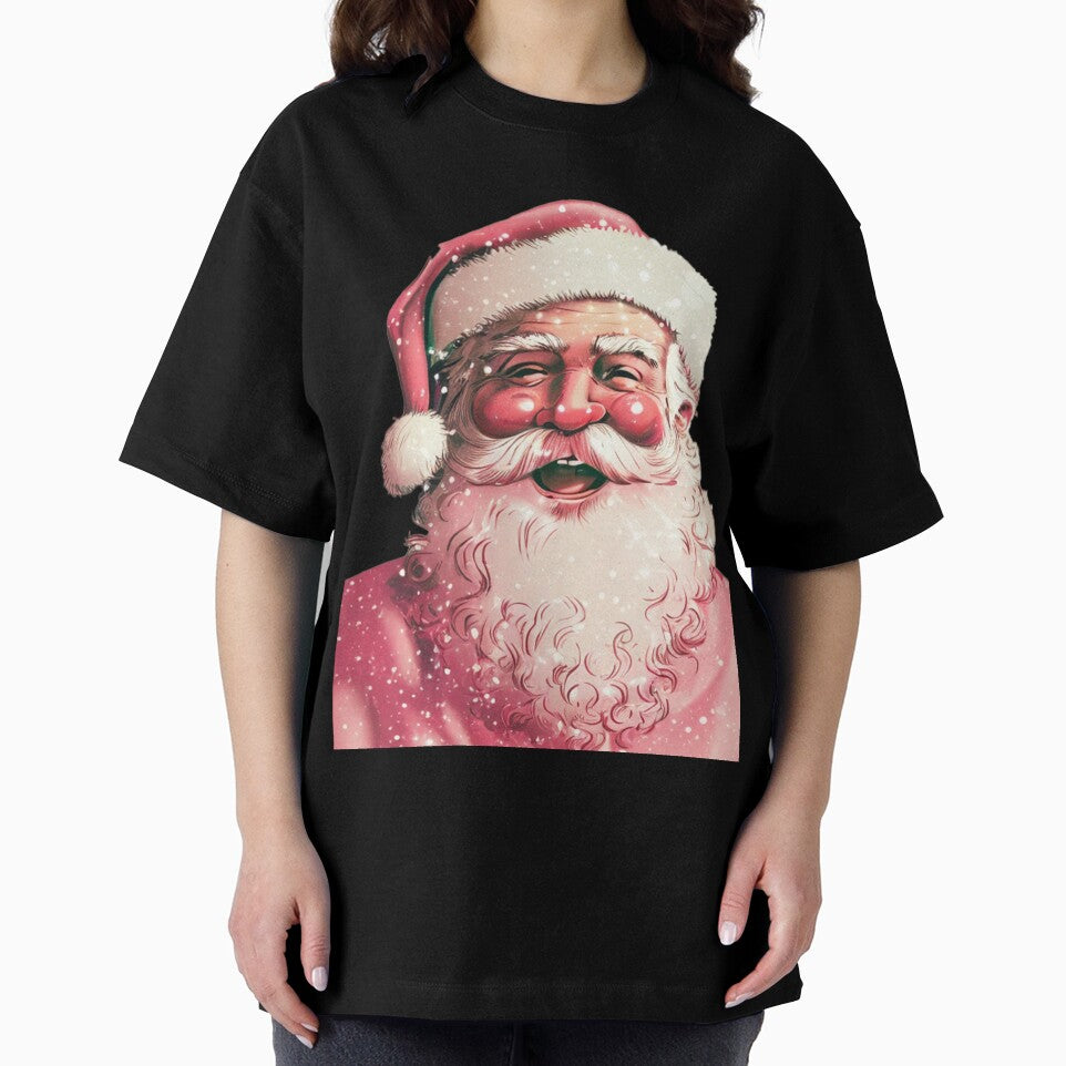 06 Retro Vintage Pink Santa Claus by printiesart