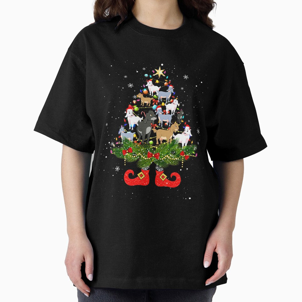 Goats Christmas Tree Lights Funny Santa Hat Lover Premium by TGMerwin
