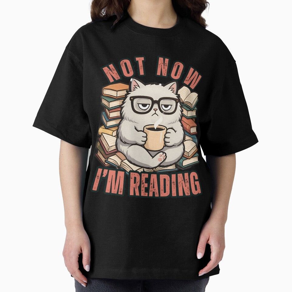 Not Now I'm Reading Cute  Cats Book Lover Gifts by LeSoniPapaPrint