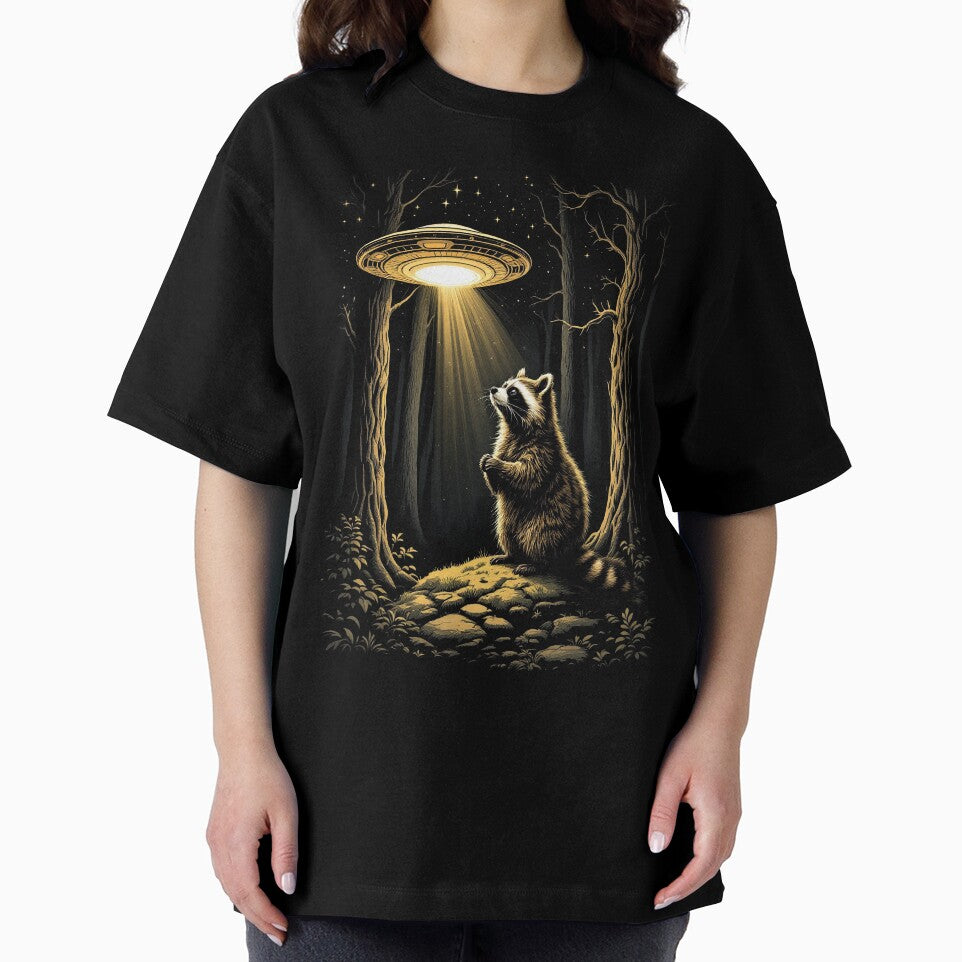 Funny UFO Raccoon In The Forest by Topmaxdesign