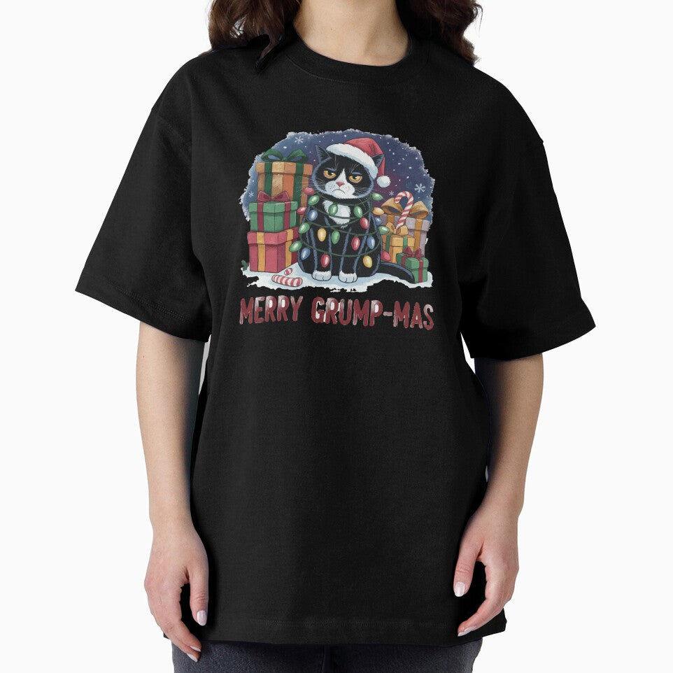 Merry Grump-mas: A Humorous Grumpy Cat Holiday Illustration by BANKACEM.STORE