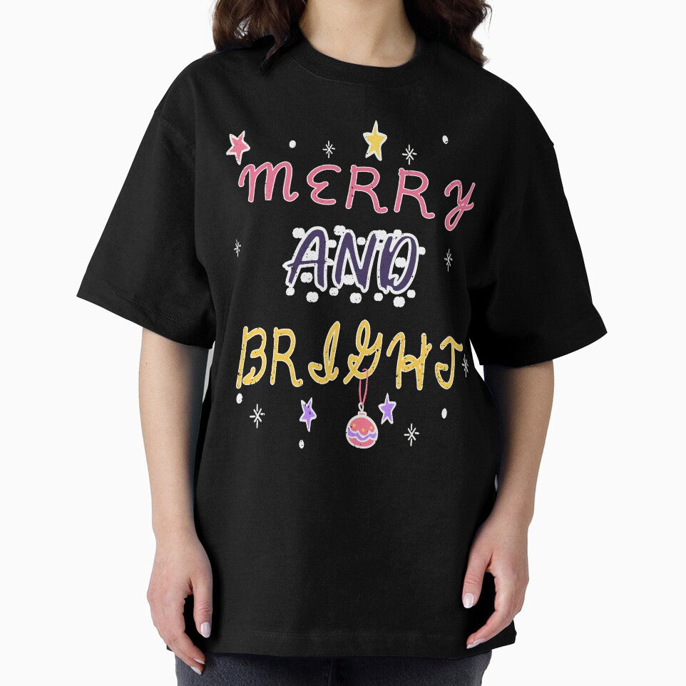 Merry and Bright Christmas Typography | Cute Festive Holiday by PrintistryArt