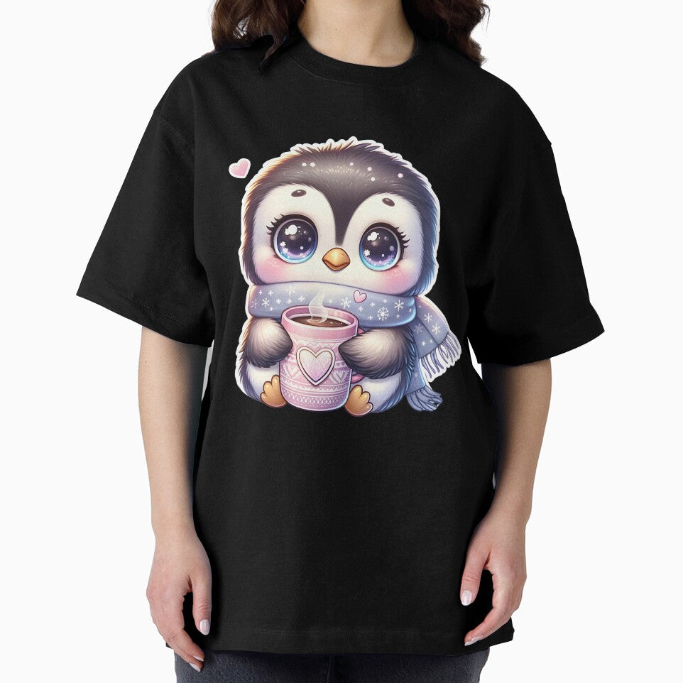 Cozy Penguin Drinking Hot Drink by StickWorks