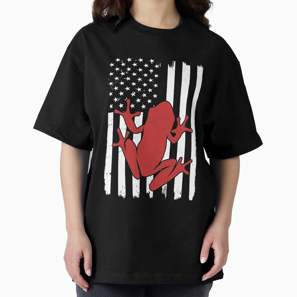 Retro Frog American Flag by LittleShop79