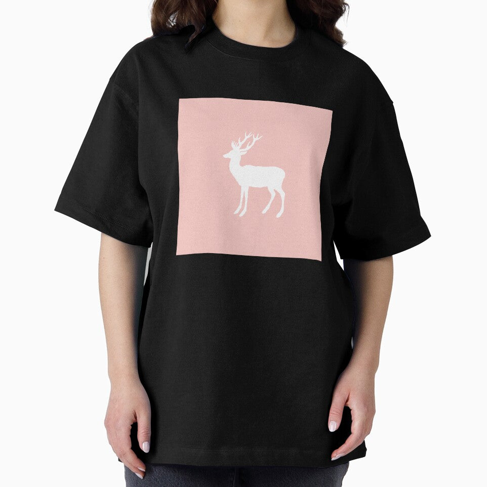 Christmas reindeer silhouette on light pink background by by-jwp
