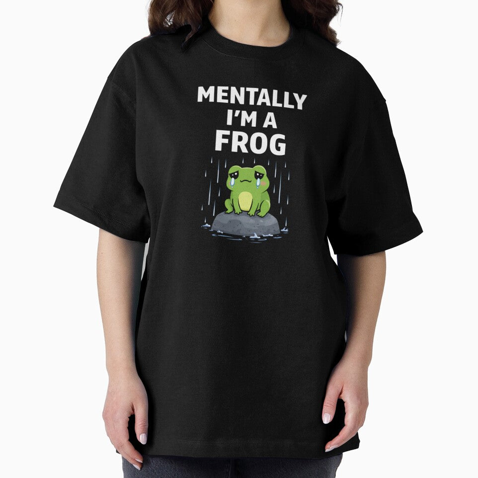 Mentally I'm a Frog – Sad Frog Meme – Funny Frog Lover Gift by VibeOffline Studio