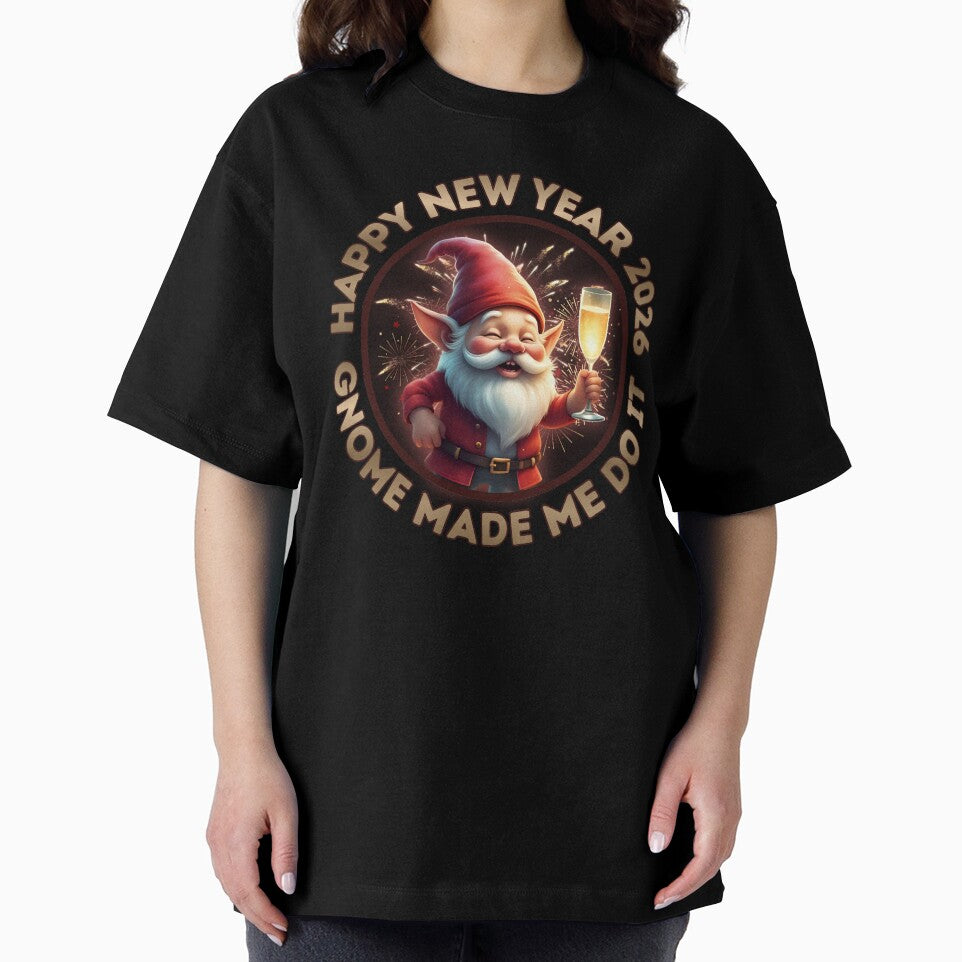 Happy New Year 2026 Red Gnome | Gnome Made Me Do It Festive Holiday Art by PROPera-design