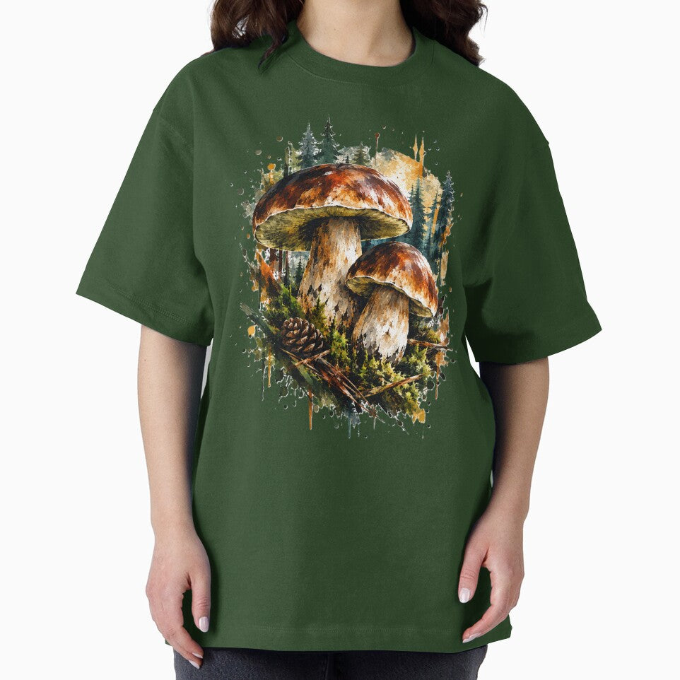 Forest Magic: Watercolor Porcini Mushrooms and Woodland Realm by Dundys
