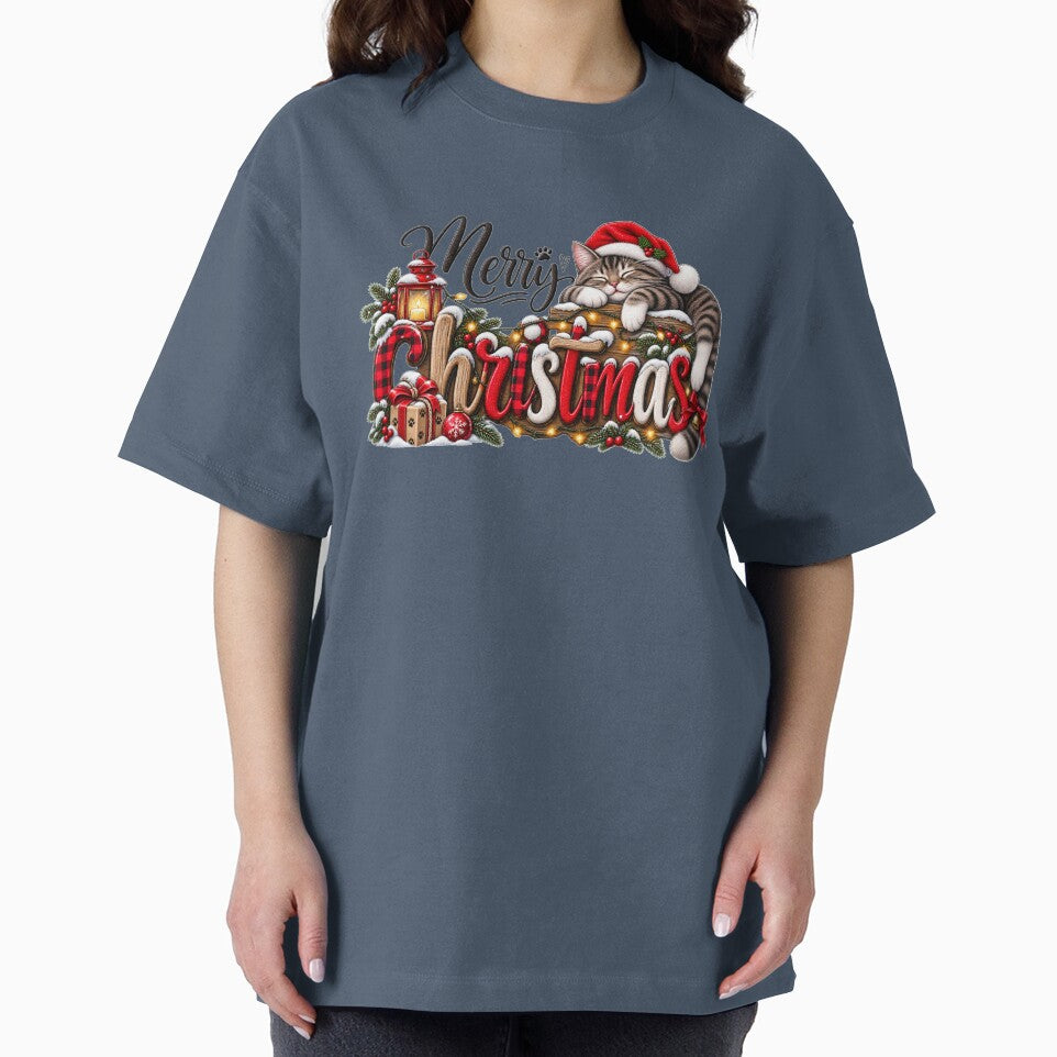 Sleeping Christmas Cat Cozy Holiday Design by Wild Ink Studio by Barbara