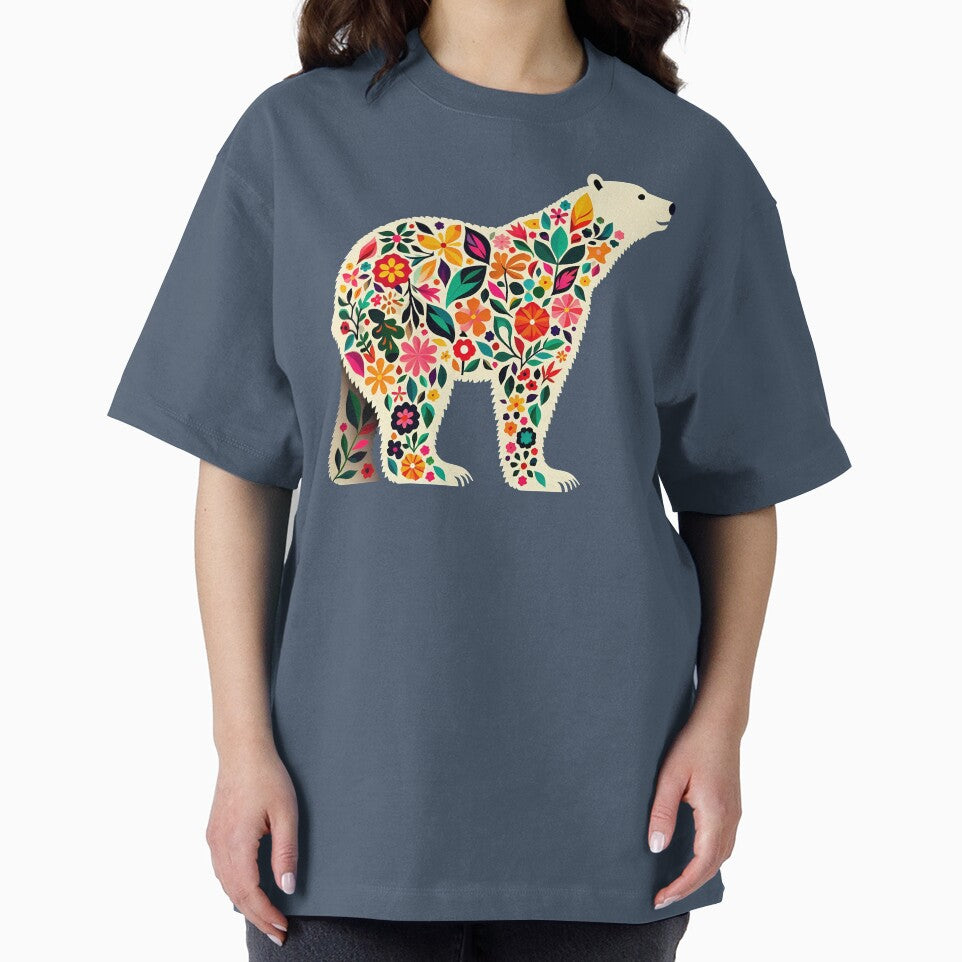 Polar Bear: Hope for Wildlife: Floral Arctic Spirit - Scandinavian Folk Art by heidiannemorris © by FOLK ART FUSION
