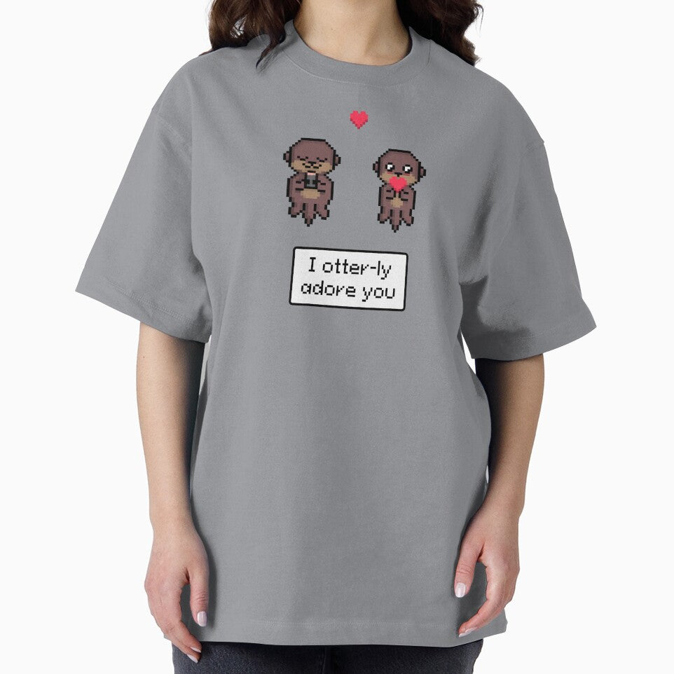 I Otter-ly Adore You Valentines Day Cute Kawaii Otters Pixel Art by Pixe11y