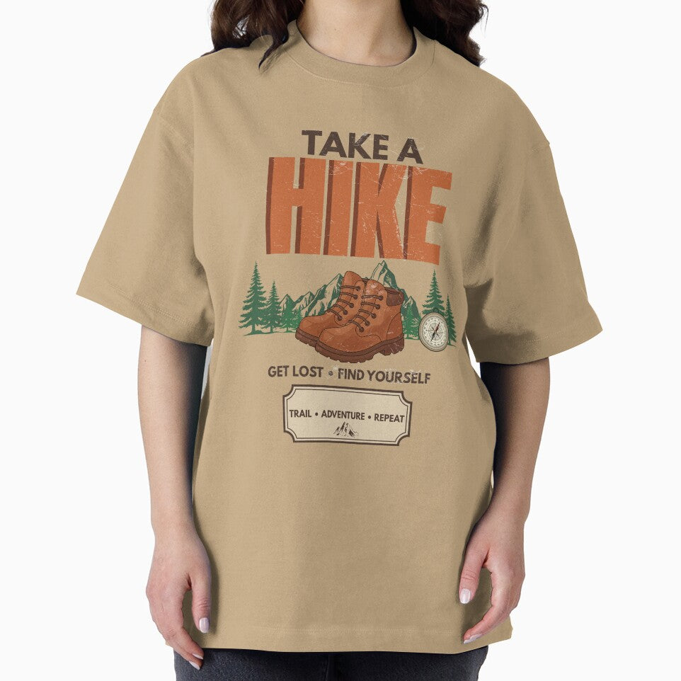 Take a Hike Vintage Hiking Boots Mountain Adventure T-Shirt by Uvclick