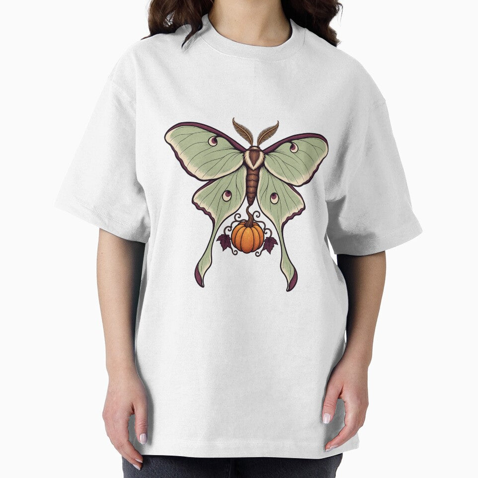 Halloween Moth Gift – Luna Moth and Pumpkin by UrbanCanvvas