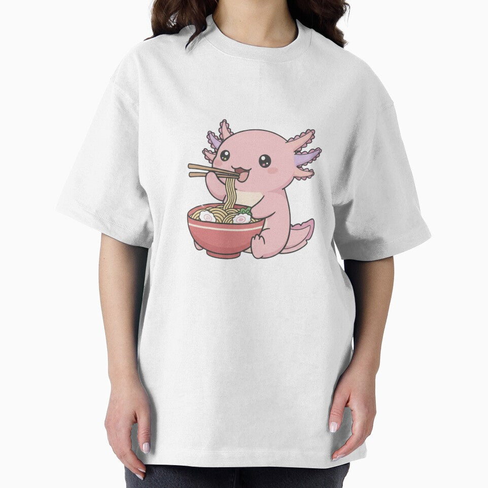 Ramen Axolotl cute kawaii pink funny adorable doodle birthday christmas by CheeseBlueprint