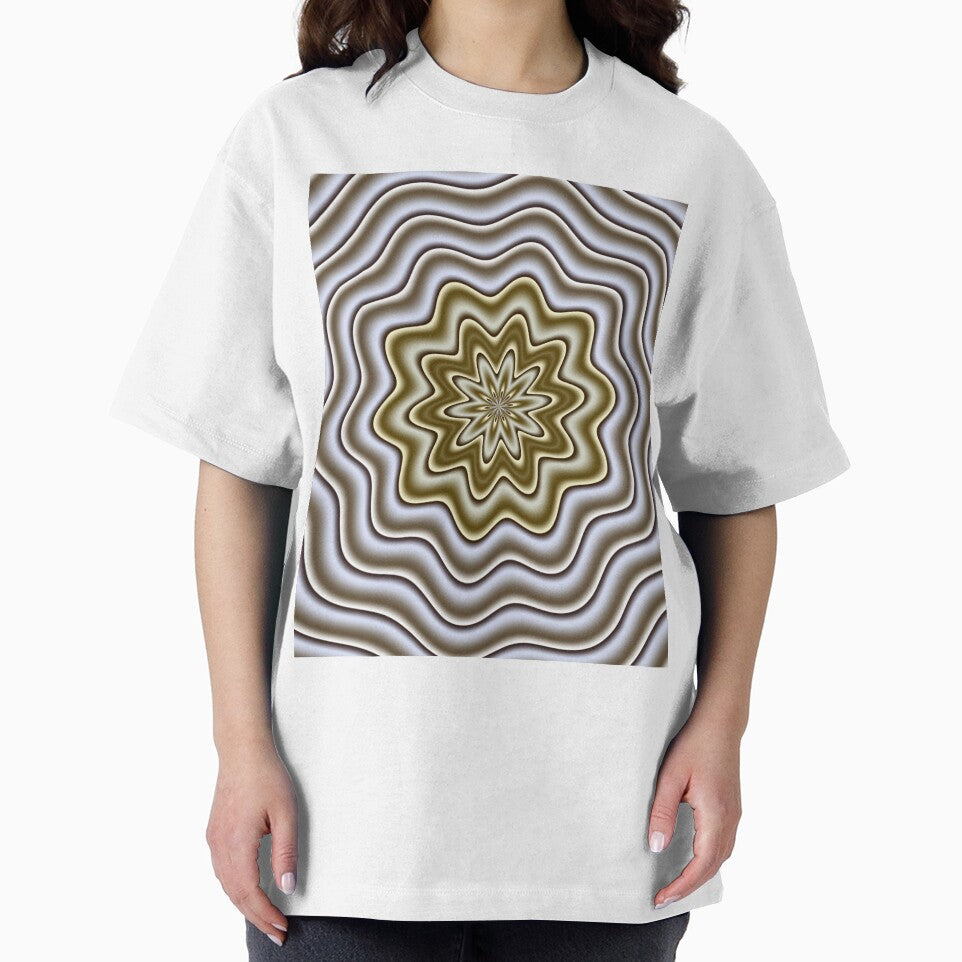 Liquid Gold and Silver Hypnotic Metallic Wave Mandala by pinkal