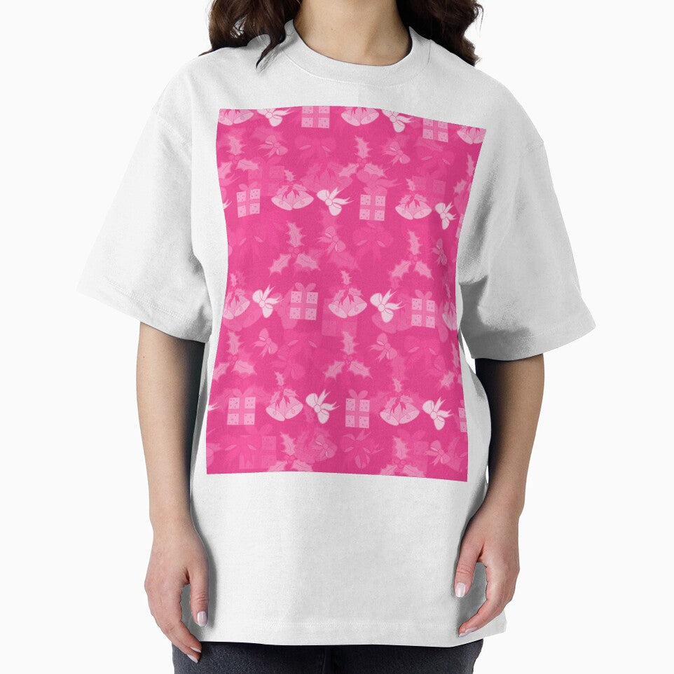 Pink Christmas gifts seamless pattern print by SpinklyCreations