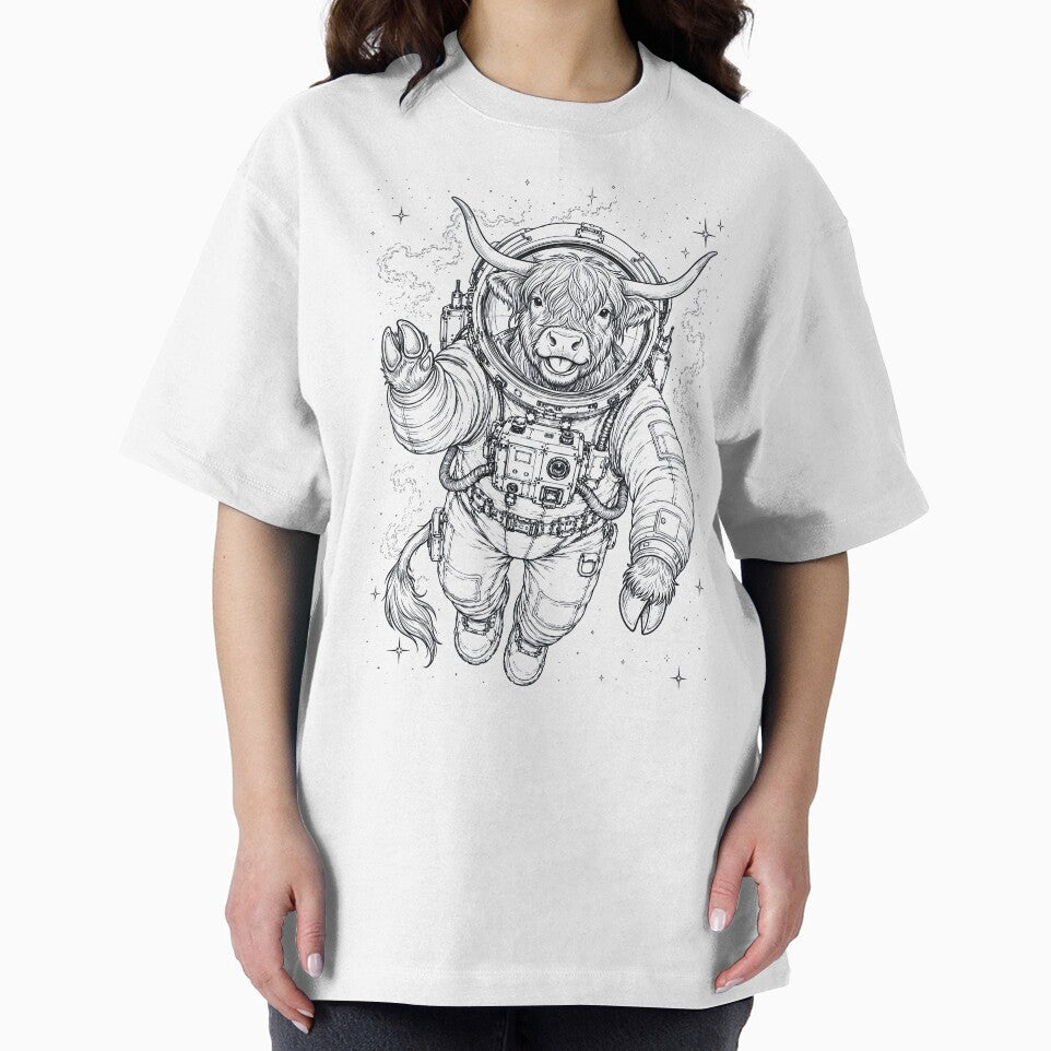 Vintage Highland Cow Astronaut Animal Lover by TerryConnells