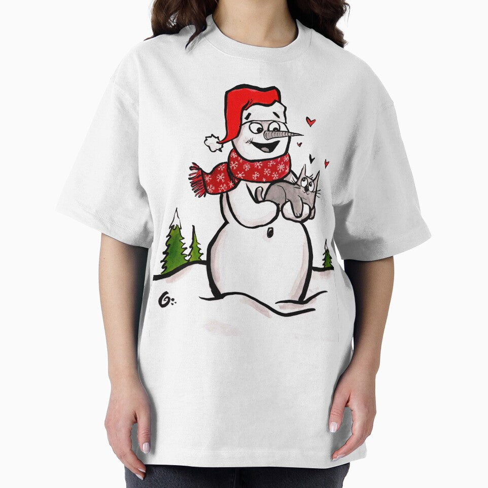 Snowman meets Cat by Grasdal
