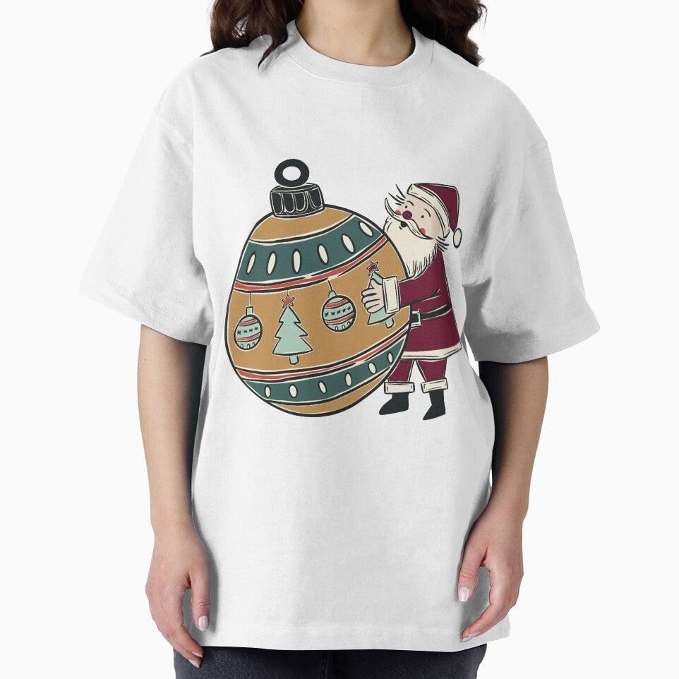 Santa Claus Hugging Christmas Ornament Deck The Halls by Claudia S. Design