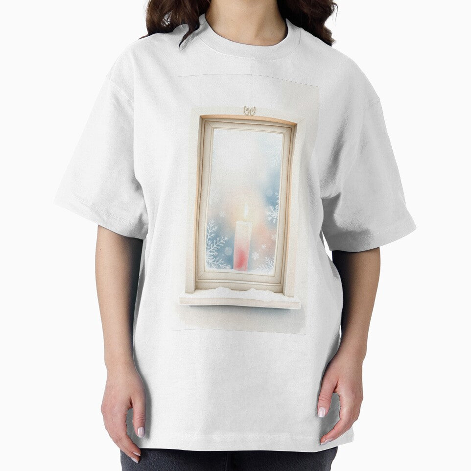 Cozy Winter Window Candle Illustration by Vida e Arte