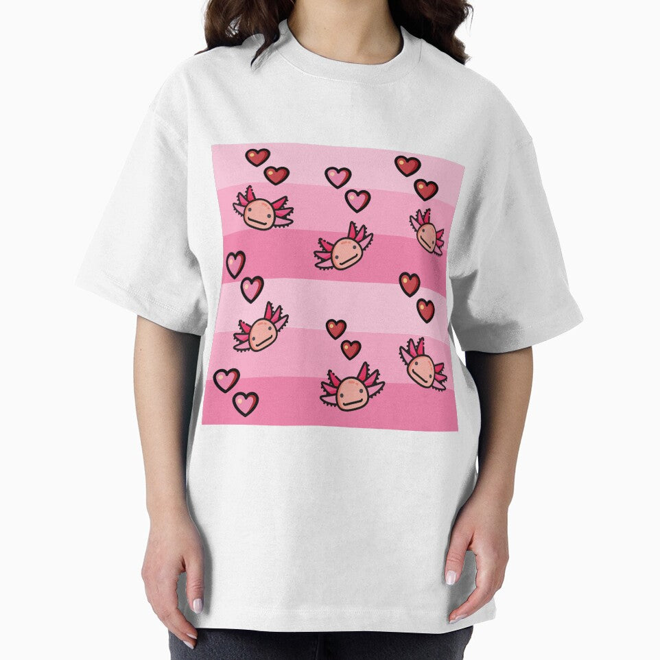 Pink Fever Axolotl Love Tapestry by wasabileaf