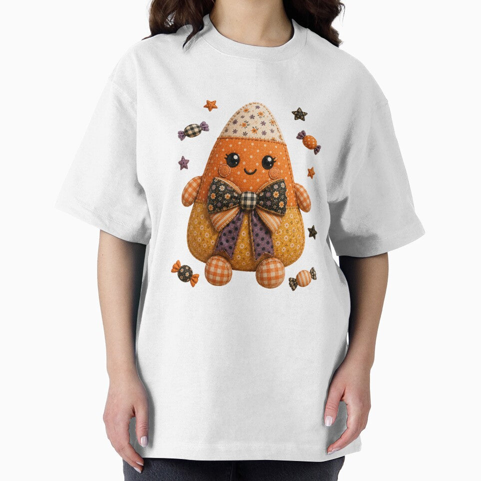 Cute Patchwork Candy Corn | Farmhouse Autumn & Halloween Art by DecoVibe
