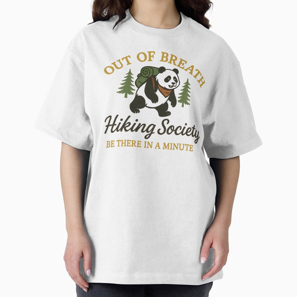 Out of Breath Hiking Society, Hiking Humor, Trail Adventure, Mountain Hiking, Panda Lover Outdoor Enthusiast Gift, Mountain Trail Humor, by Orvista