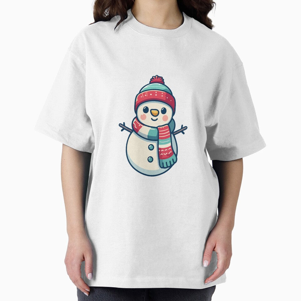 Cute Snowman in Winter Hat and Scarf - Festive Holiday by Akioos