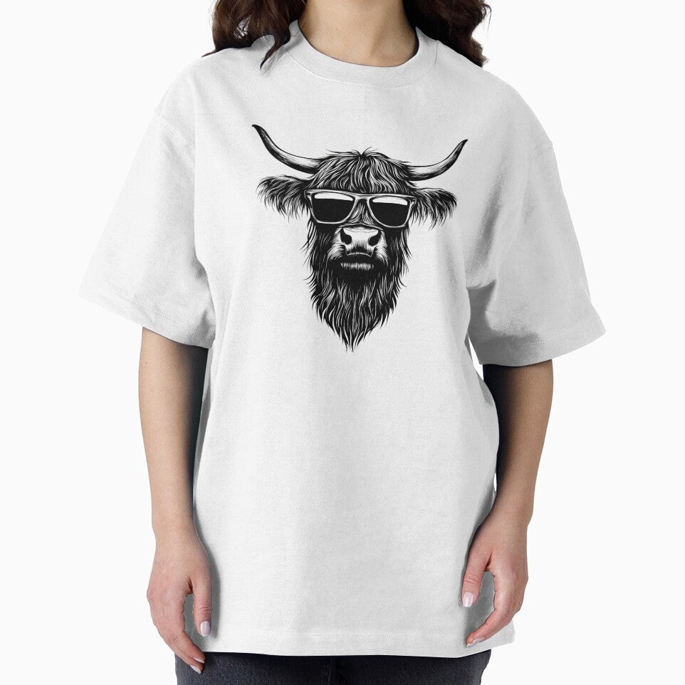 Highland cow with sunglasses by elleinnovations