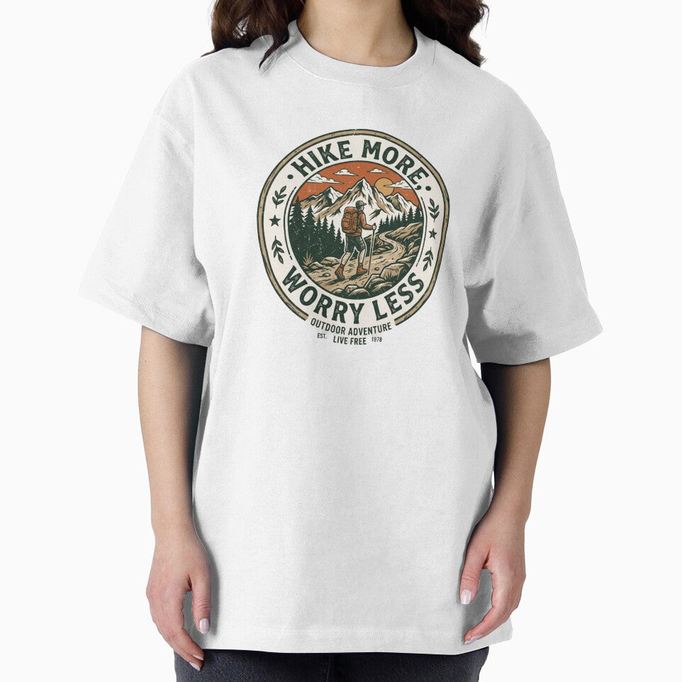 Hike More Worry Less - Outdoor Adventure by RetroTrailCo