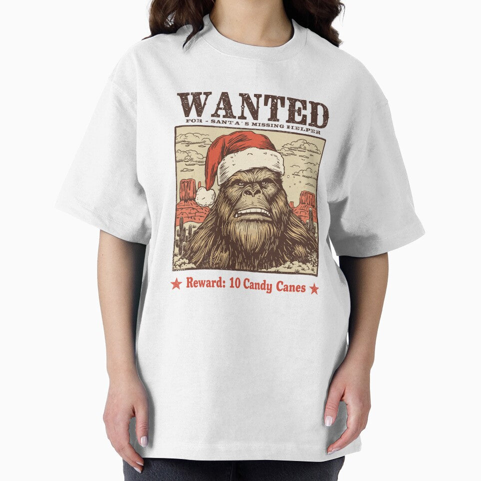 Vintage Wanted Bigfoot Santa Hat Funny Western Christmas Sasquatch Holiday by JessArty ⭐⭐⭐⭐⭐