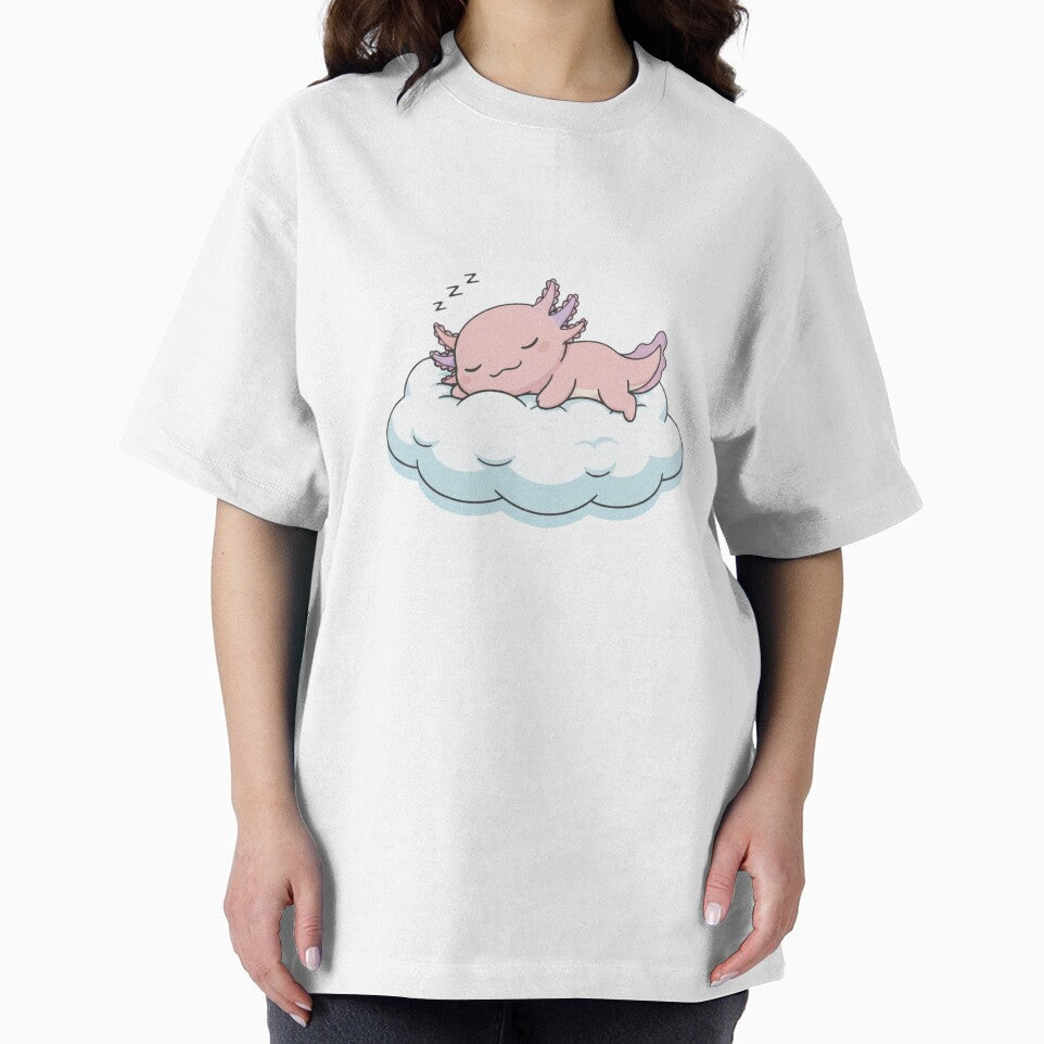 Sleep Axolotl cute kawaii pink funny adorable doodle birthday christmas by CheeseBlueprint