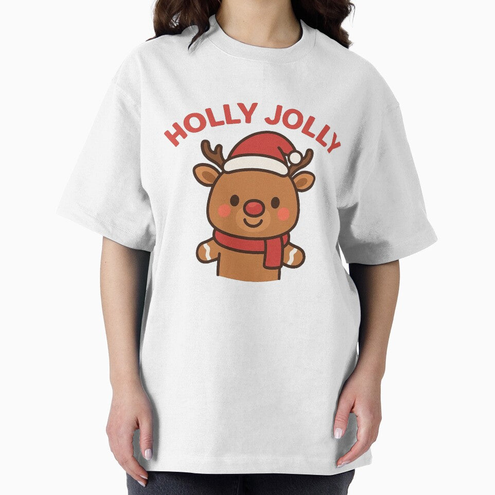 Holly Jolly Reindeer | Cute Kawaii Christmas Rudolph | Festive Holiday Design by StyleLap