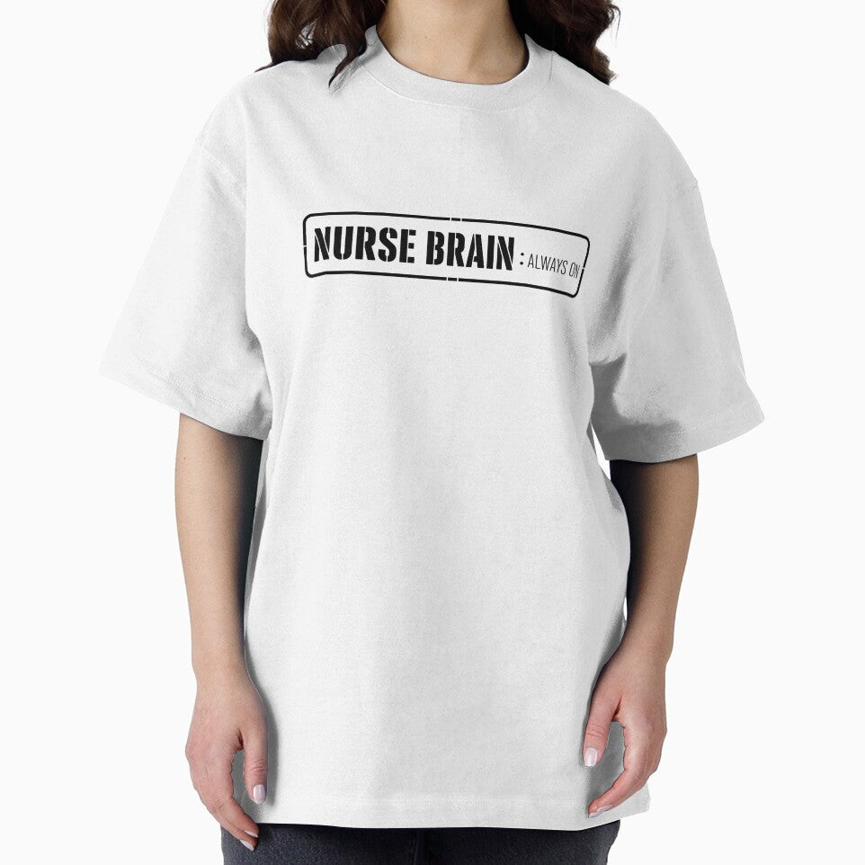 Nurse Brain Always On Funny Nursing Typography Tee Sticker Nurse Gift by sharifex
