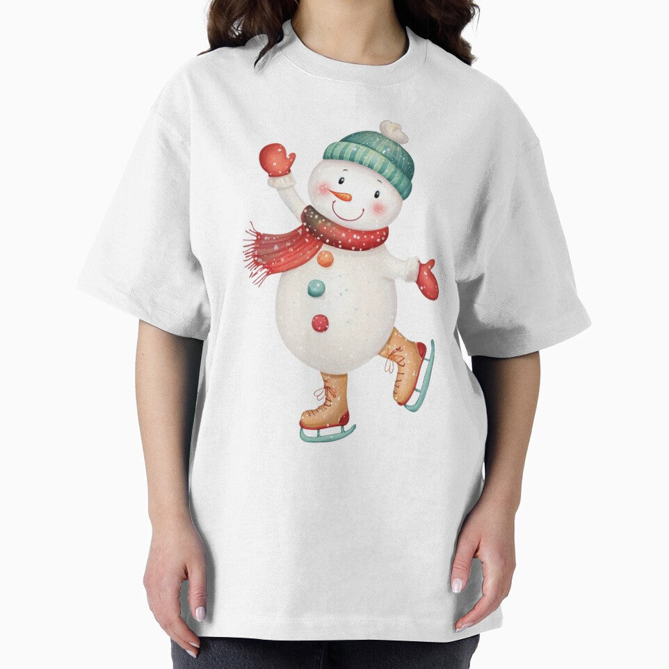 Ice Skating Snowman – Cute & Whimsical Winter Design by BeeJoyDesign