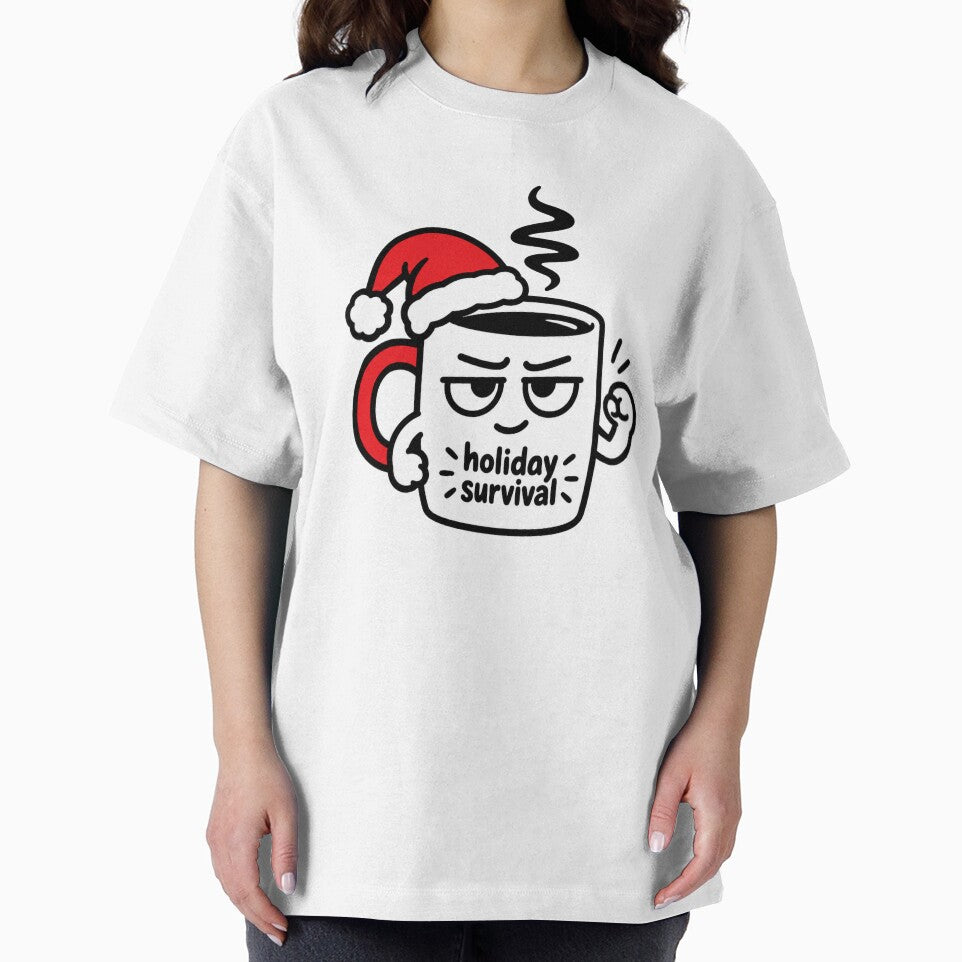 Holiday Survival Coffee Mug in Santa Hat by Alphakenon