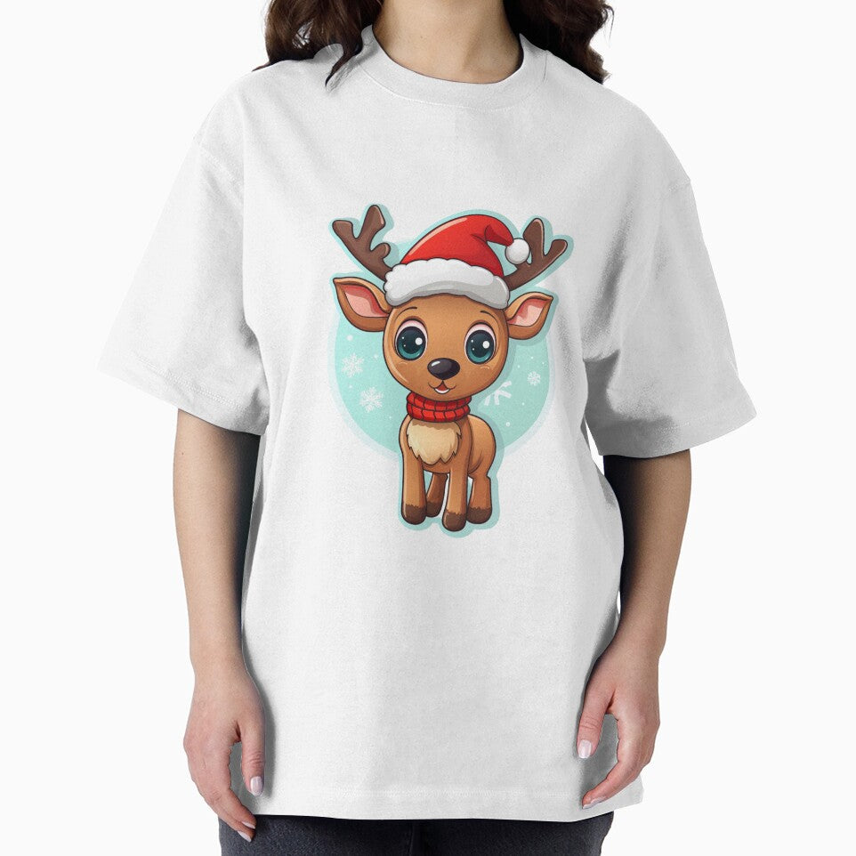Christmas Cute Reindeer | Classic T-Shirt, Sticker by NicolasGlowArt