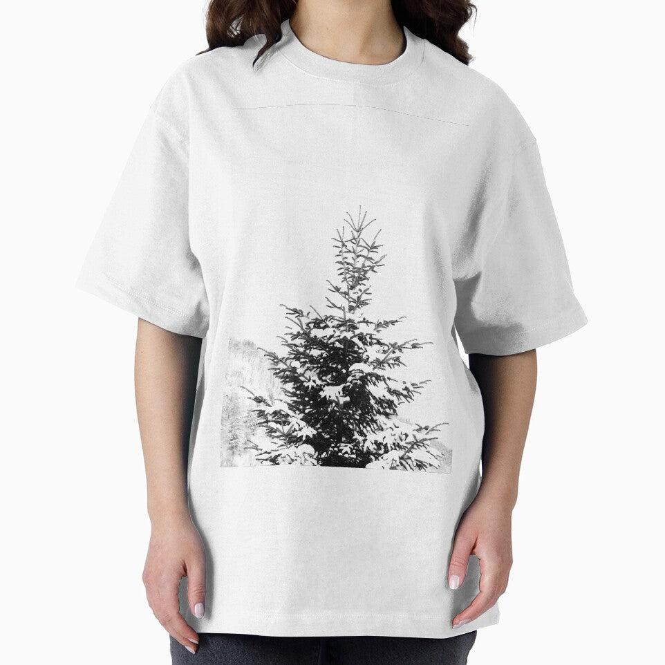 Black and white fir tree snow background by by-jwp