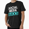 social media sucks - blue social media by joy4shirt