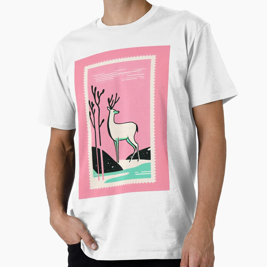 Winter Wonderland Retro Poster Nordic Deer Art by PinkNomad
