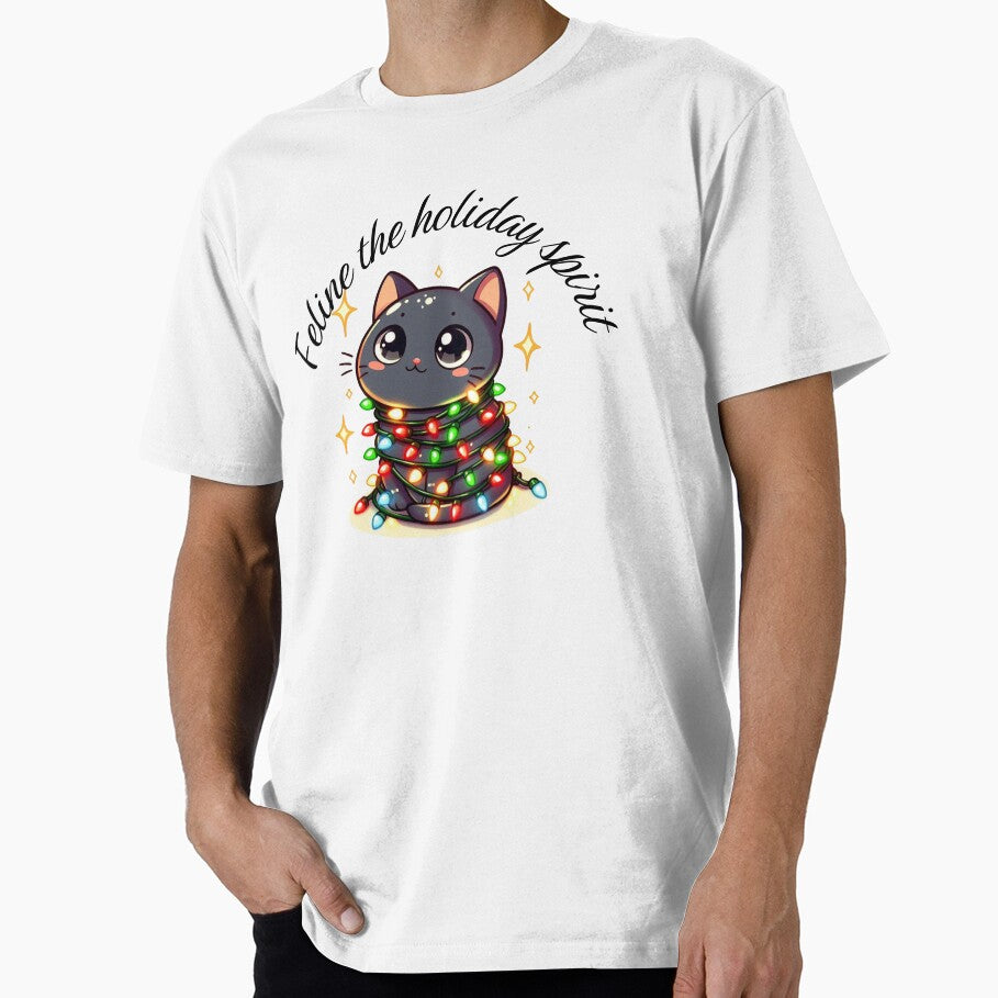 Black Cat Christmas Lights Feline the holiday spirit Xmas by MoonMonkeyNbear