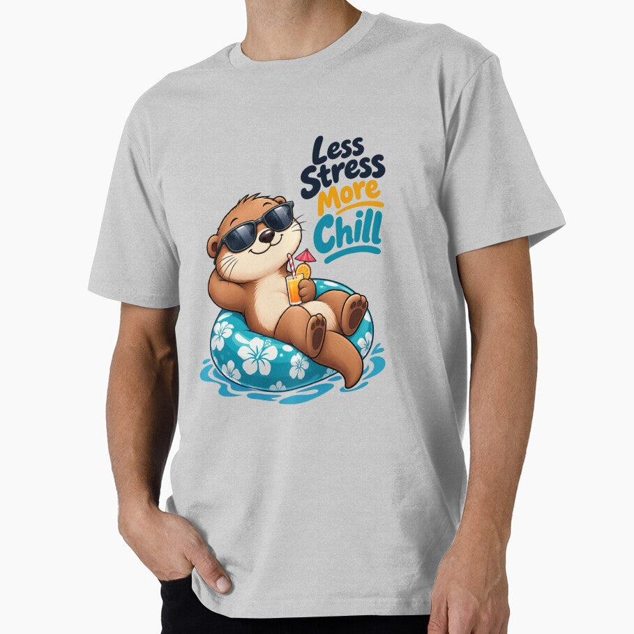 Funny Otter Meme Collection - Less Stress More Chill Otter Meme - Relaxed Cartoon Animal  Funny Chill Humor by MiraLumeStudio